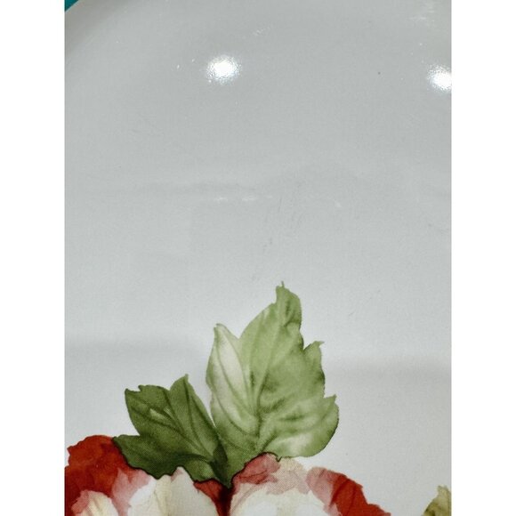 222 Fifth Natural Curiosities Dinner Plate Set Of 4 Floral Blue Scalloped Lot 2 - Picture 5 of 9